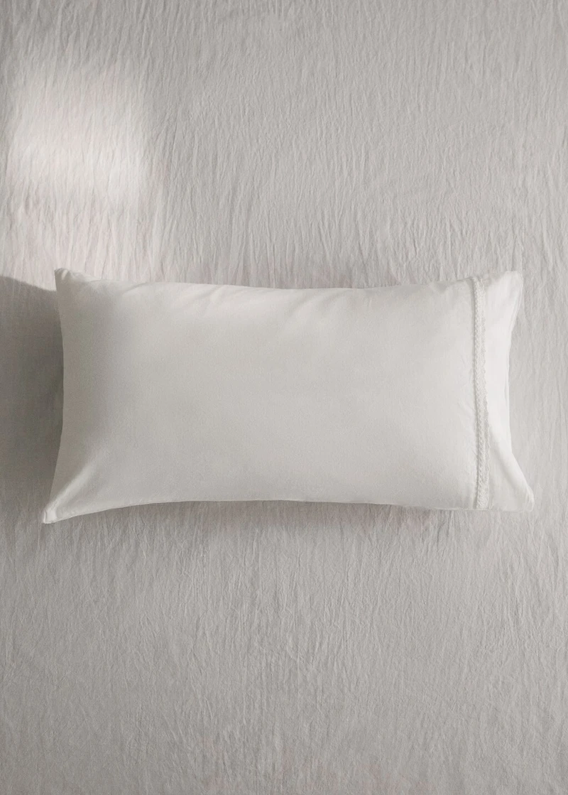 Washed cotton children’s pillowcase with lace ruffle 30x50 cm