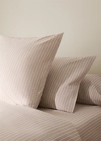 Percale cotton pillowcase with fine stripe print 18x43 inches