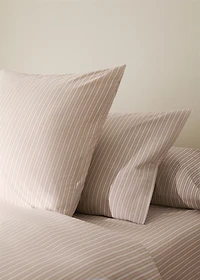 Percale cotton pillowcase with fine-striped print 50x75 cm