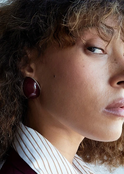 Combined round earrings