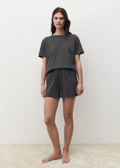 Cotton two-piece short-sleeved pajamas