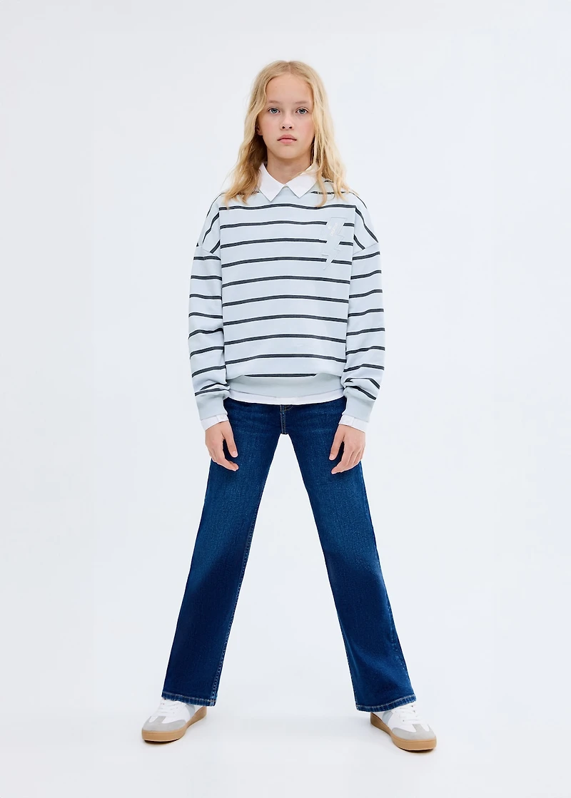 Embroidery striped sweatshirt