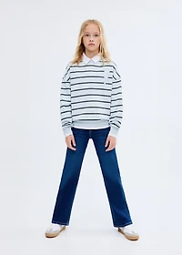 Embroidery striped sweatshirt
