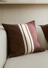 Cotton cushion cover with printed stripes 45x45 cm