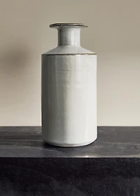 Large stoneware vase with bottle design