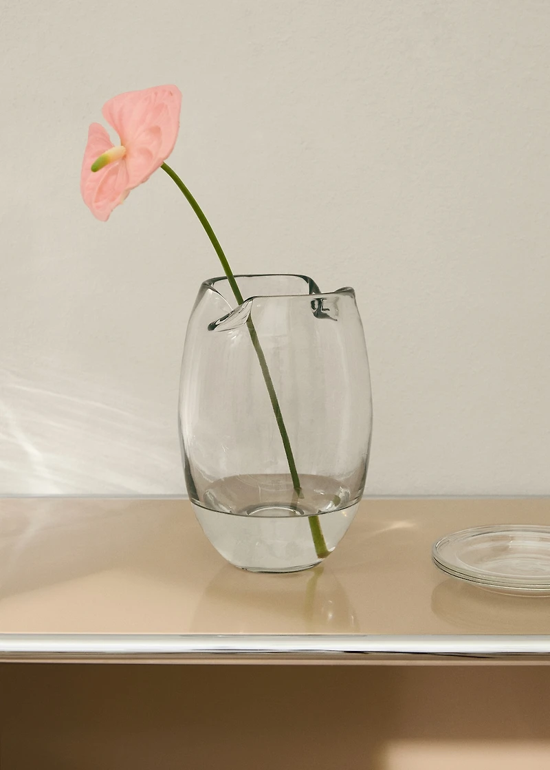 Irregular recycled glass vase