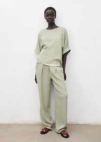 Oversized blouse with turn-up sleeves