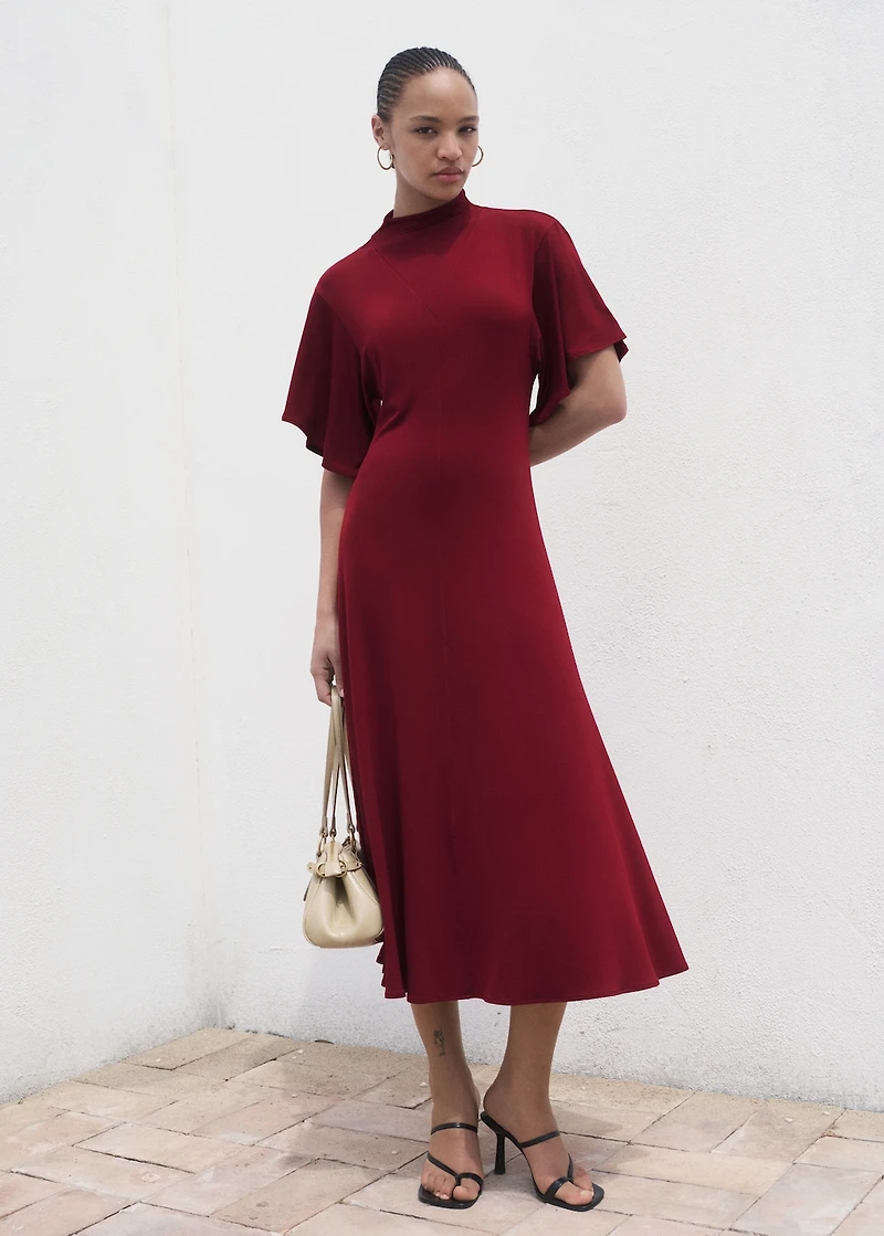 A-line dress with bell sleeves