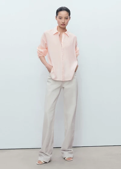 Modal shirt with rhinestones