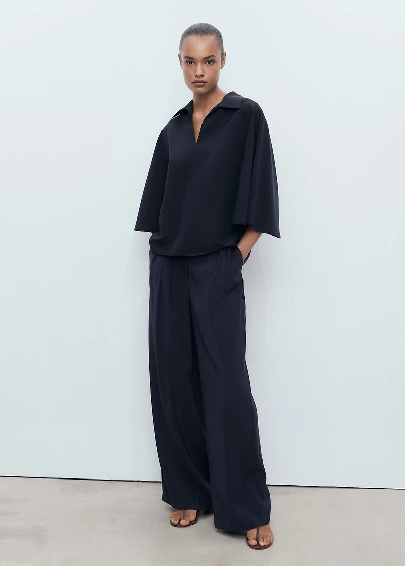 Oversized three-quarter sleeve shirt