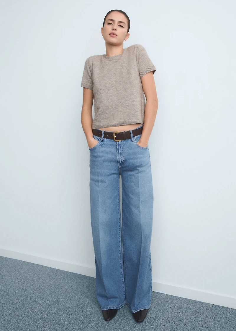 High-waisted wide-leg jeans