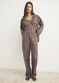 Woven striped pajama pants