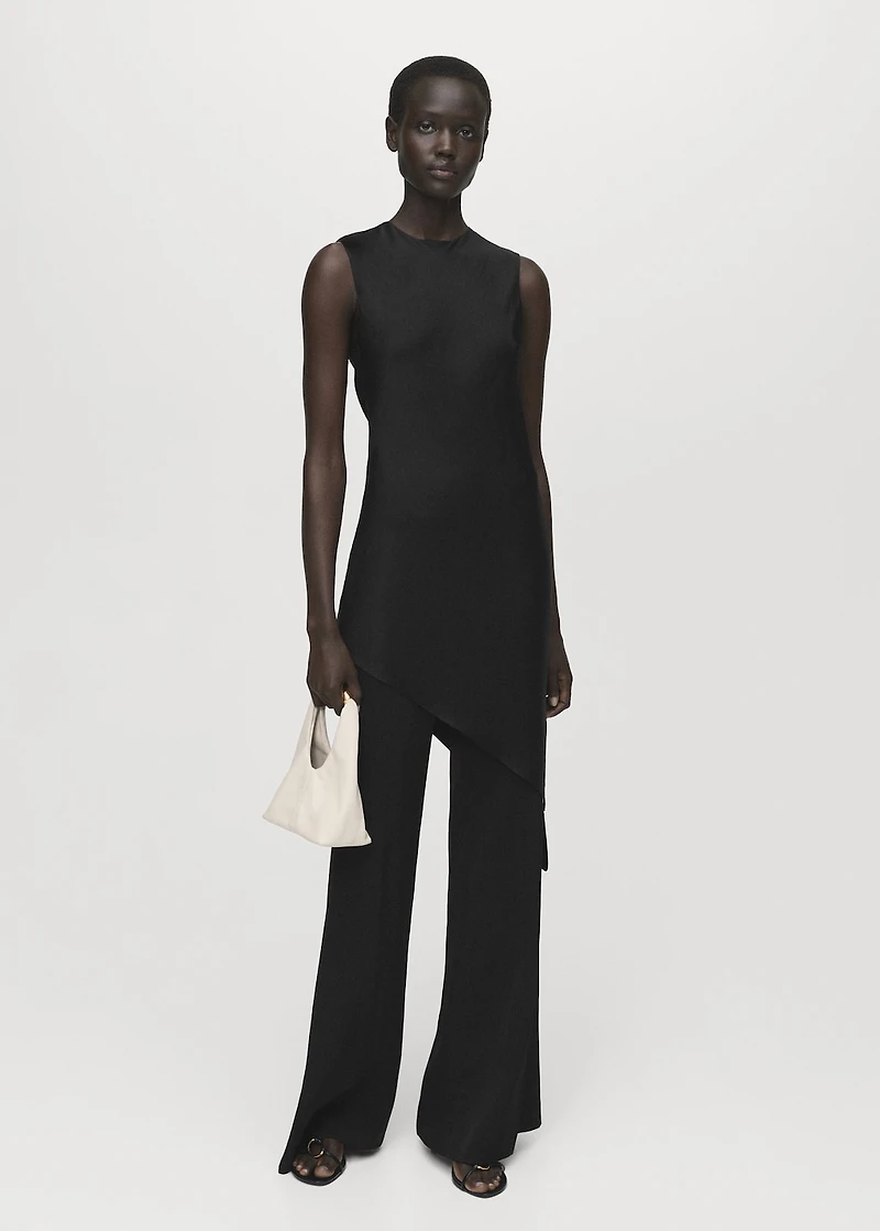 Long flared trousers