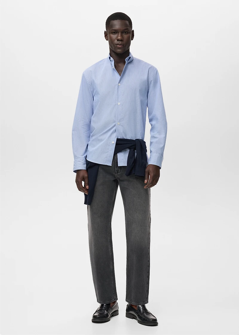 Regular fit striped cotton shirt