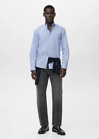 Regular fit striped cotton shirt