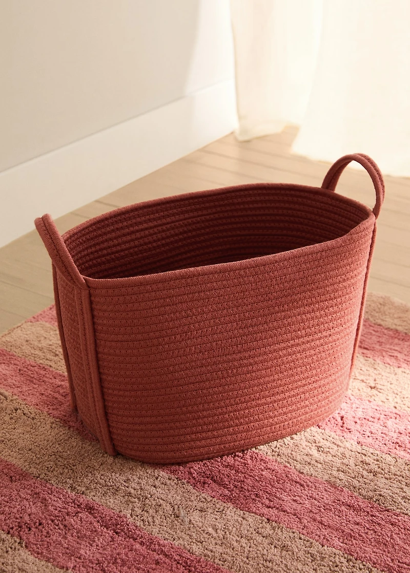 Large children's cotton basket with handles