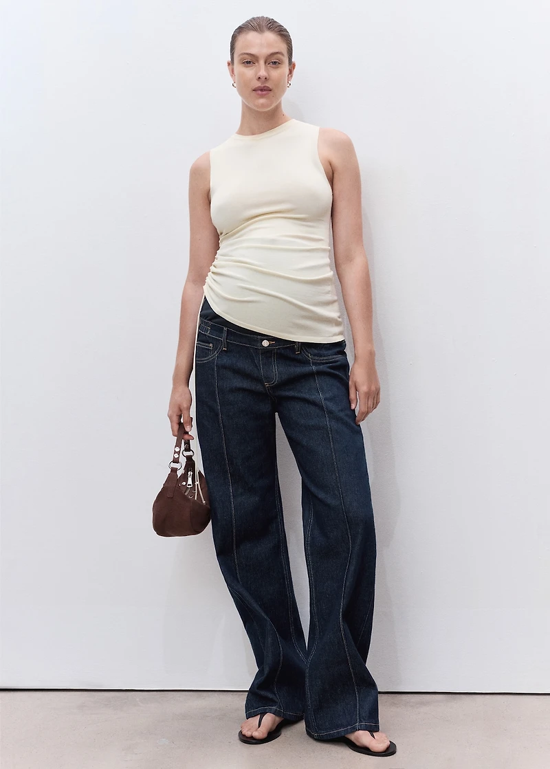 Straight-leg maternity jeans with stitching detail