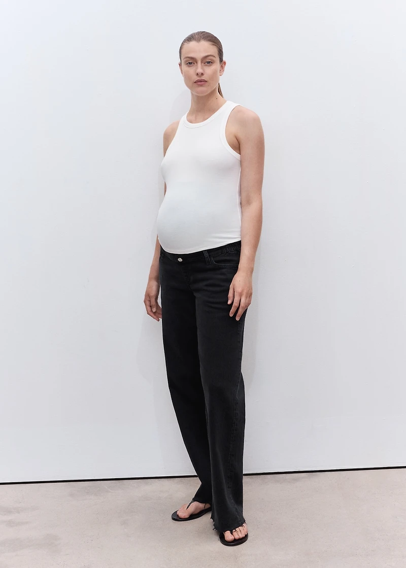 Wide-leg maternity jeans