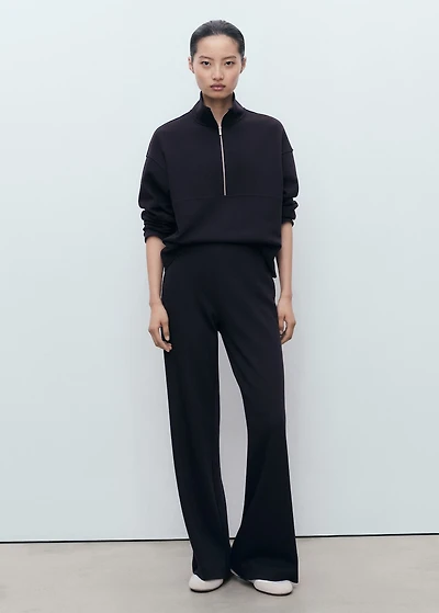 Turtleneck sweatshirt with zip