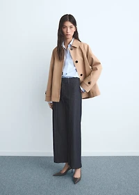 High-waisted culotte jeans with stitching