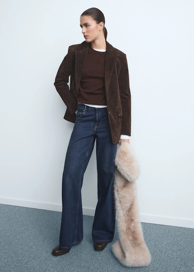 Low-rise wide-leg jeans