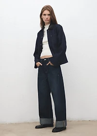 Wide-leg jeans with turn-up hem