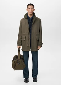 Water-repellent cotton barn jacket with pockets