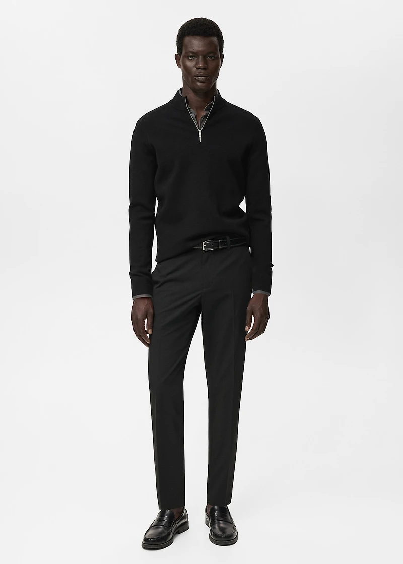 Knitted sweater with perkins neck