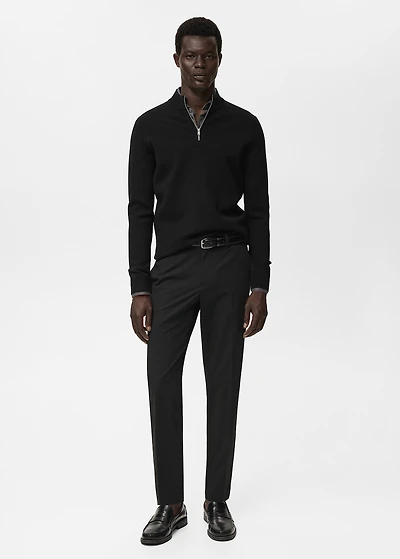 Knitted sweater with perkins neck