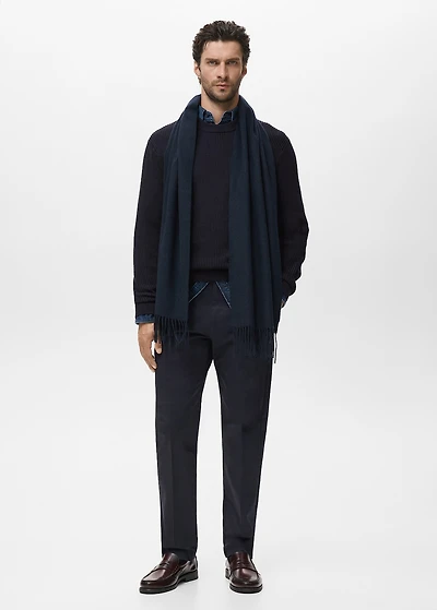 Fine rib-knit cotton sweater