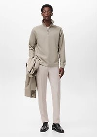 Regular-fit technical zip-up sweatshirt