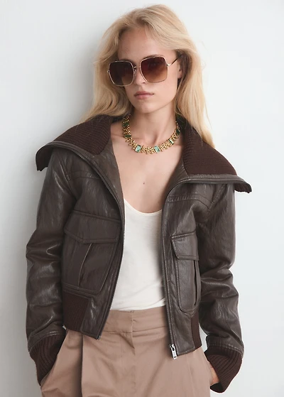 Beaded resin chain link necklace