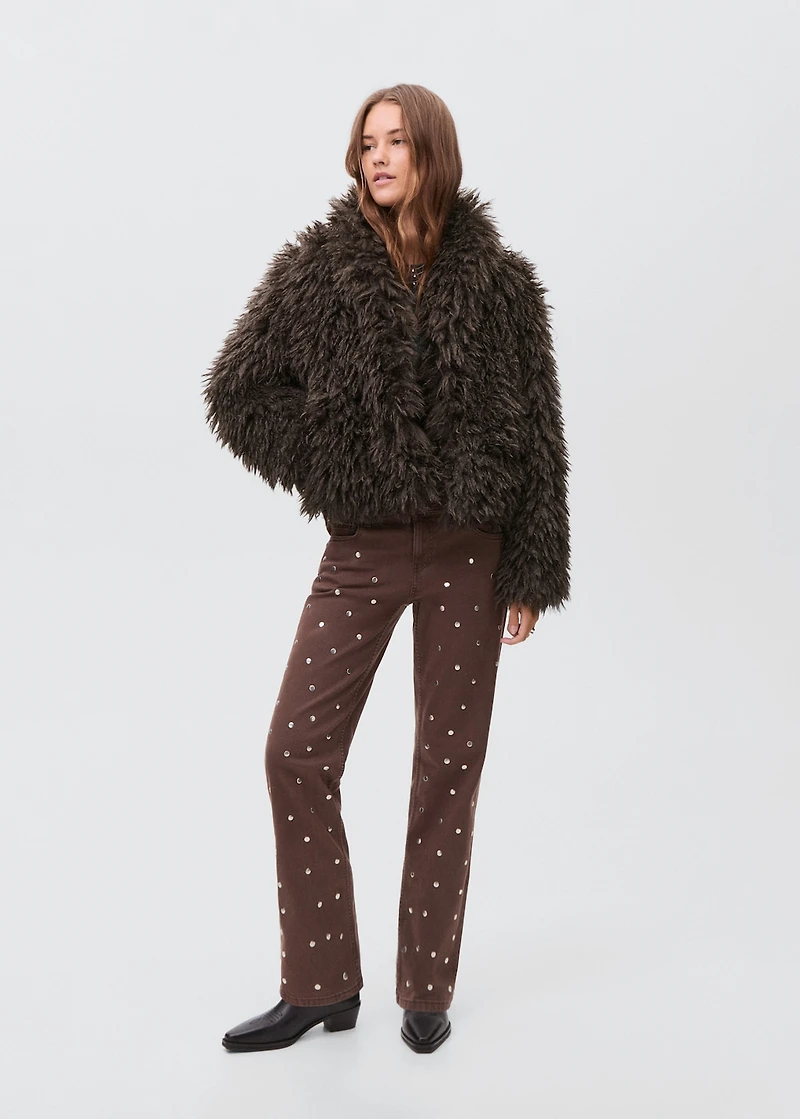 Short faux-fur coat