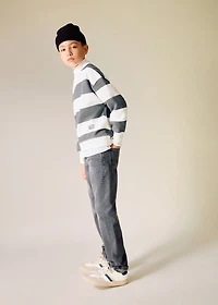 Striped cotton-blend sweatshirt