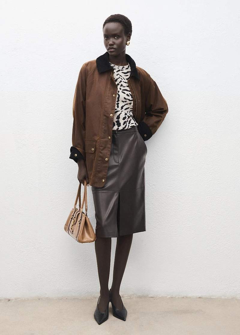 Animal-print knitted sweater