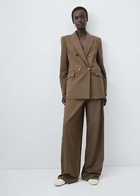 Double-breasted suit blazer