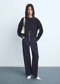 Low-rise straight-leg jeans with buttons
