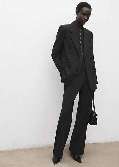 Double-breasted suit blazer