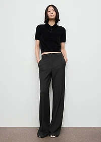 Faux-fur polo-neck sweater