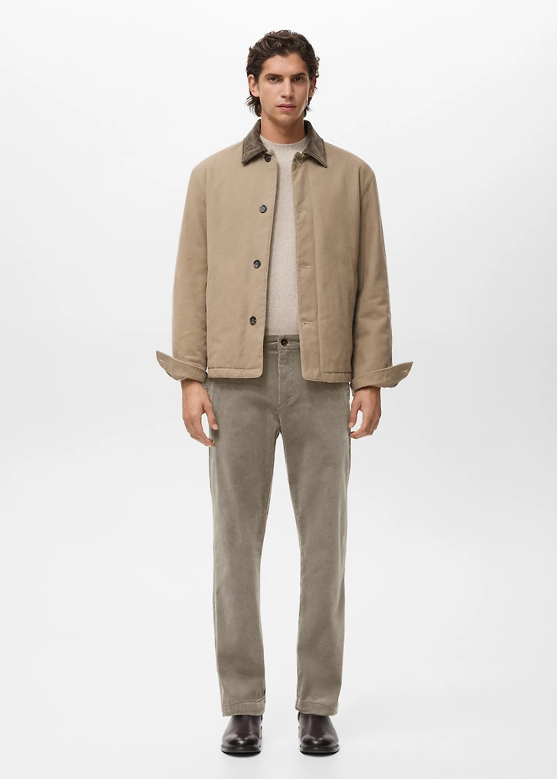 Corduroy slim-fit pants