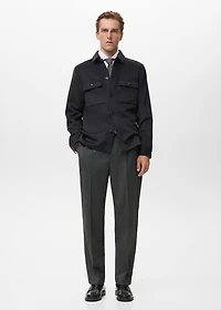 Wool-blend check jacket