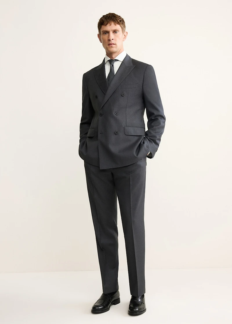 100% Italian virgin wool flannel suit pants