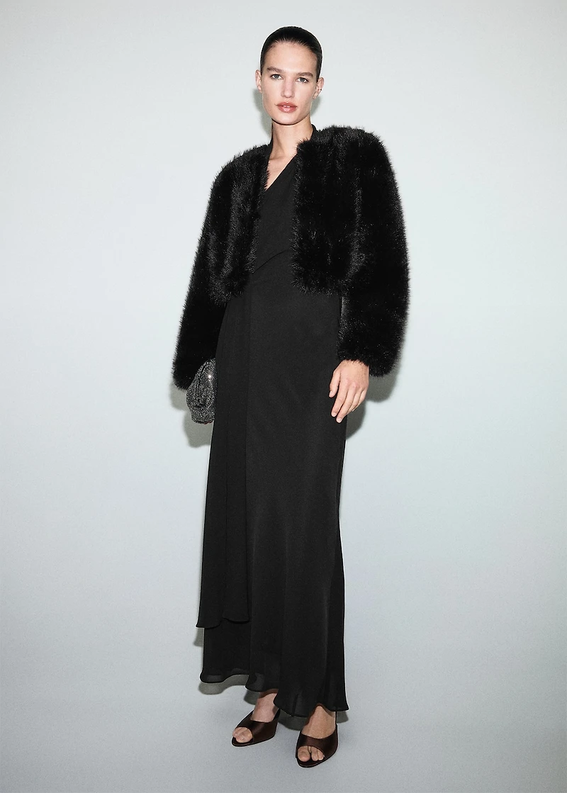 Asymmetrical dress with scarf