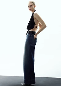 Top with draped neckline and crystals