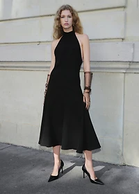 Halter-neck dress with open back