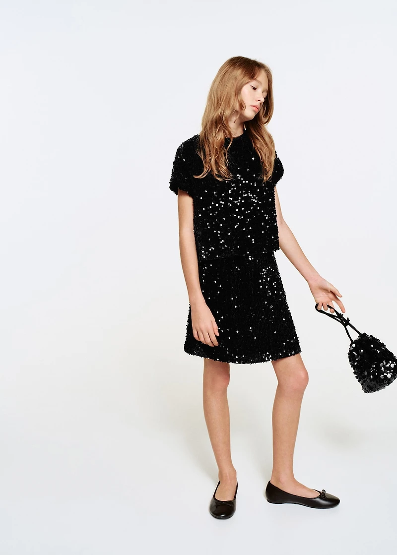 Mini handbag with sequins