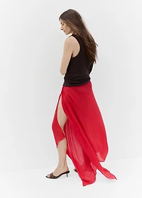 Kitten-heel leather sandal