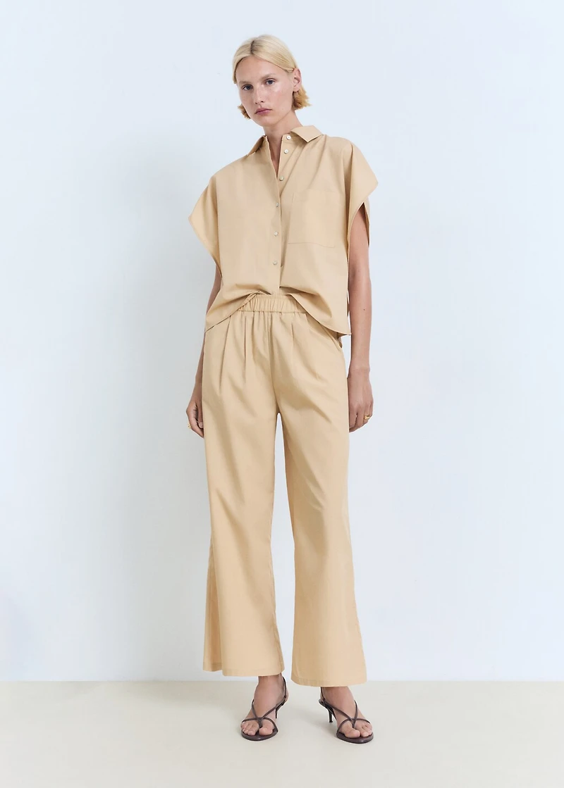 Straight-cut crop pants