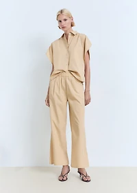 Straight-cut crop pants