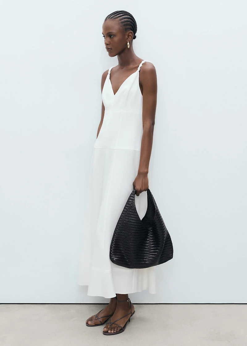 V-neckline long dress